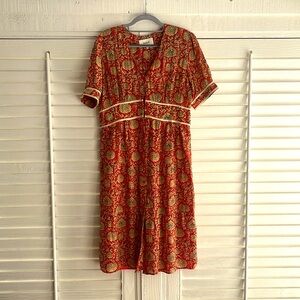 ba&sh Red and Gold Patterned Dress